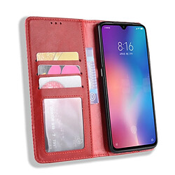 Acheter Wewoo Housse Coque Étui en cuir à boucle magnétique avec texture rétro et pour Xiaomi Mi 9, support emplacements pour cartes porte-monnaie (rouge)