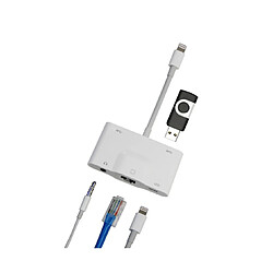 Avis Universal Multifonction 5 en 1 Lightning à RJ45 adaptateur rapide adaptateur carte Ethernet mobile pour Apple Mobile