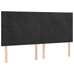 Avis vidaXL Tête de lit à LED Noir 200x5x118/128 cm Velours