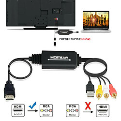 Acheter Universal Adaptateur HDMI 1080p pour câble audio/vidéo AV 3 RCA pour DVD HD PS4 pour TV