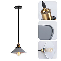 Stoex (2PCS) Lampe À Suspension Rétro Lustre Vintage Gris Ø22CM Plafonnier Industriel Lampes Suspendues Modernes Pour Restaurant Loft Cuisine Café E27 pas cher