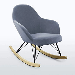 Ahd Amazing Home Design Chaise à bascule au design moderne Eiffel ROCKing en velours, Couleur: Gris foncé