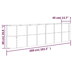 vidaXL Lit surélevé de jardin Acier enduit de poudre 260x40x68 cm Vert pas cher