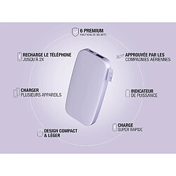 SANAG Powerbank 6000 Mah - Usb-C In & Out - Batterie Externe - Chargement Rapide - 6 Fonctions De Sécurité - Design Compact (Dreamy Lilac)