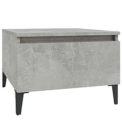 Maison Chic Table d'appoint | Table Basse Gris béton 50x46x35 cm Bois d'ingénierie -GKD39361