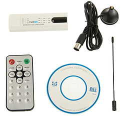 Wewoo USB 2.0 DVB-T2 Stick avec blanc télécommande et Fonction Radio FM, Prise en charge MPEG-4 H.264 AVC & Encodage MPEG 2 pas cher