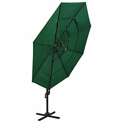 Maison Chic Parasol Jardin | Parasol à 4 niveaux avec mat en aluminium Vert 3x3 m - GKD57720 pas cher