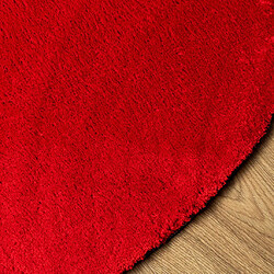 Avis vidaXL Tapis HUARTE à poils courts doux et lavable rouge Ø 160 cm