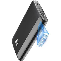 SANAG Batterie Externe 12000Mah, Ultra-Mince Power Bank, 3A Usb C Charge Rapide, Affichage Numérique Led, Chargeur Portable Pour Iphone, Samsung, Huawei, Tablet, Etc (Noir)