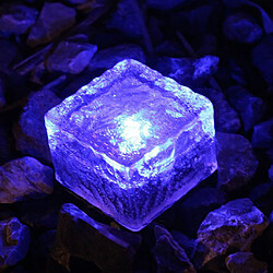 Cristal solaire énergie cube LED lumière étanche enterré cour lampe bleue