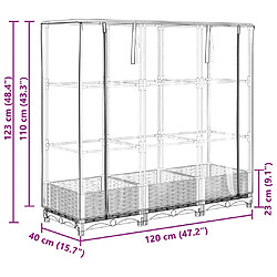 vidaXL Jardinière surélevée avec housse aspect rotin 120x40x123 cm pas cher