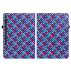 Etui en PU texture tissée avec support bleu pour votre Samsung Galaxy Tab S8 Plus