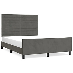 Maison Chic Lit adulte - Cadre Structure de lit avec tête de lit Contemporain Gris foncé 140x190 cm Velours -MN26867