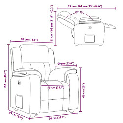 vidaXL Fauteuil inclinable électrique vert foncé tissu pas cher