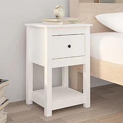 Avis Maison Chic Lot de 2 Tables de chevet - Tables de Nuit Blanc 40x35x61,5 cm Bois de pin massif