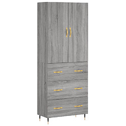 vidaXL Buffet haut Sonoma gris 69,5x34x180 cm Bois d'ingénierie