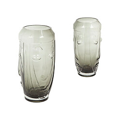 Vase Romimex Gris verre Visage 9 x 25 x 9 cm