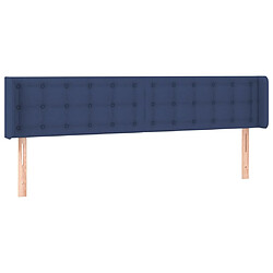 Maison Chic Tête de lit scandinave avec oreilles,meuble de chambre Bleu 163x16x78/88 cm Tissu -MN47560