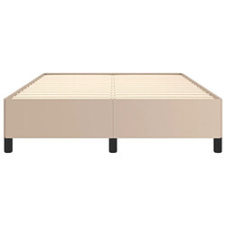 Maison Chic Lit adulte - Lit simple Cadre de lit,Structure du lit Contemporain Cappuccino 140x190 cm Similicuir -MN87030 pas cher