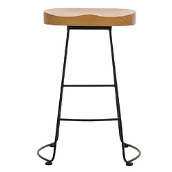 Acheter Mendler Tabouret de bar HWC-N25, chaise de bar tabouret de comptoir tabouret de cuisine, repose-pieds Industrial métal bois massif structure 3D ~ naturel