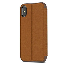 Etui Moshi SenseCover iPhone X Marron