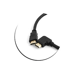 System-S Câble Adaptateur HDMI mâle vers HDMI mâle 90° coudé vers la Droite 50 cm