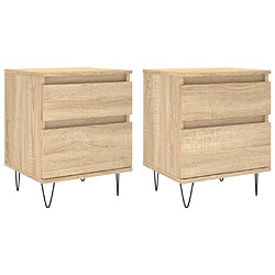 vidaXL Tables de chevet 2 pcs chêne sonoma 40x35x50 cm bois ingénierie