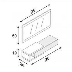 Avis Dansmamaison Meuble d'entrée suspendu + miroir Blanc/Chêne - ARTICA
