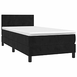 Avis Maison Chic Lit adulte- Lit + matelas,Sommier à lattes de lit et matelas Noir 80x200 cm Velours -GKD63441