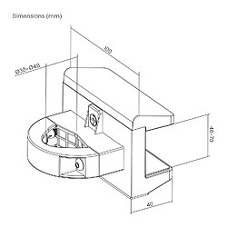 Avis Support de barrette d'alimentation pour les supports de poteau Maclean, universel, MC-994