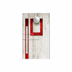 Paris Prix Papier Peint Concrete, Red Frames & White Knobs 50x1000cm