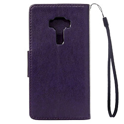 Avis Wewoo Housse Étui Violet pour Asus ZenFone 3 / ZE552KL en cuir imprimé fleurs avec support et ampère Slots de cartes Portefeuille