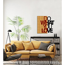 EPIKASA Décoration en Métal et Bois Do What You Love, Bois, Métal, 50x1,8x50 cm