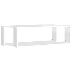 Acheter Maison Chic Lot de 2 Étagère cube murale,Etagère de rangement flottante Blanc brillant 80x15x26,5cm Aggloméré -MN31734