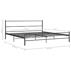 vidaXL Cadre de lit sans matelas gris métal 180x200 cm pas cher