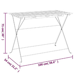 vidaXL Table de bistro pliante 100x54x71cm Bois acacia solide et acier pas cher