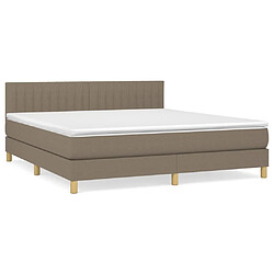 Maison Chic Lit Adulte - Lit simple Lit à sommier tapissier avec matelas moelleux - Meuble de Chambre - Taupe 160x200 cm Tissu -MN97125