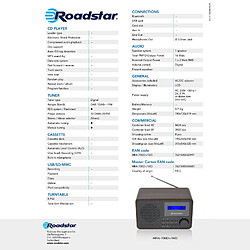 Avis Radio Numérique Vintage DAB / DAB+ / FM Portable Alimentée sur Secteur /sur Pile, , Bois, Roadstar, HRA-700D+/WD