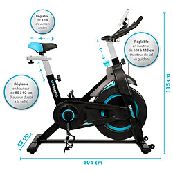 Avis Sparraw Vélo Spinning SPINNER - Exercice bike avec roue d'inertie 6Kg - Cardio et Fitness training