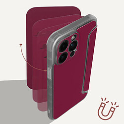 Avizar Etui pour iPhone 14 Pro Max Clapet Magnétique Porte Carte Piano Book bordeaux pas cher