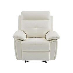 Vente-Unique Fauteuil relax en cuir blanc VINETA