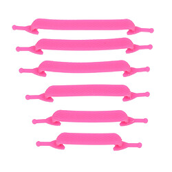 facile sans cravates lacets élastique silicone plat chaussure en dentelle pour les enfants rose pas cher