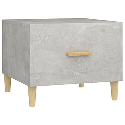 vidaXL Table basse Gris béton 50x50x40 cm Bois d'ingénierie