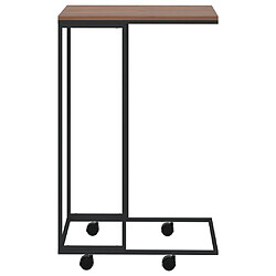 Avis Maison Chic Table d'appoint | Table Basse avec roues Noir 40x30x63,5 cm Bois d'ingénierie -GKD60062