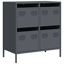 vidaXL Buffet anthracite 68x39x73,5 cm acier laminé à froid