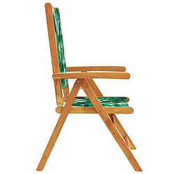 Acheter vidaXL Chaises inclinables de jardin lot de 8 vert tissu bois massif