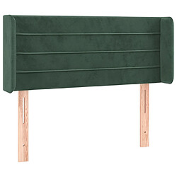 vidaXL Tête de lit avec oreilles Vert foncé 103x16x78/88 cm Velours