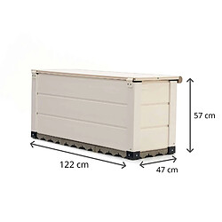 Acheter Coffre de Jardin Capacité 230L Gardiun Tuscany Evo 122x47x57 cm Boîte de Rangement Extérieur en Résine avec Vérin et Sol