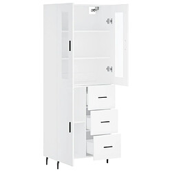 Avis vidaXL Buffet haut Blanc 69,5x34x180 cm Bois d'ingénierie