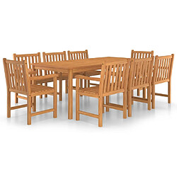 Salle à manger de jardin 9 pcs,Table et chaise à dîner Bois de teck solide -MN45813